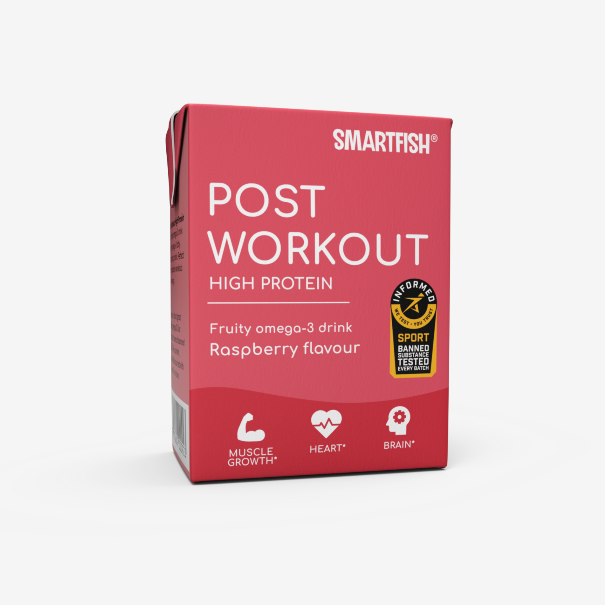 Smartfish Post Workout Bringebærsmak 18-pack